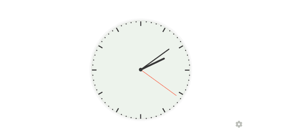 minimalist analog clock for notion