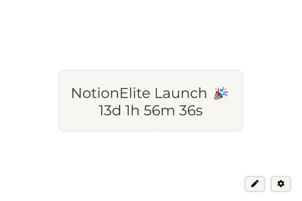 simple countdown timer widget for notion