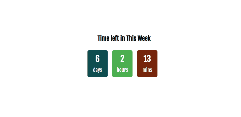 time left in this week widget
